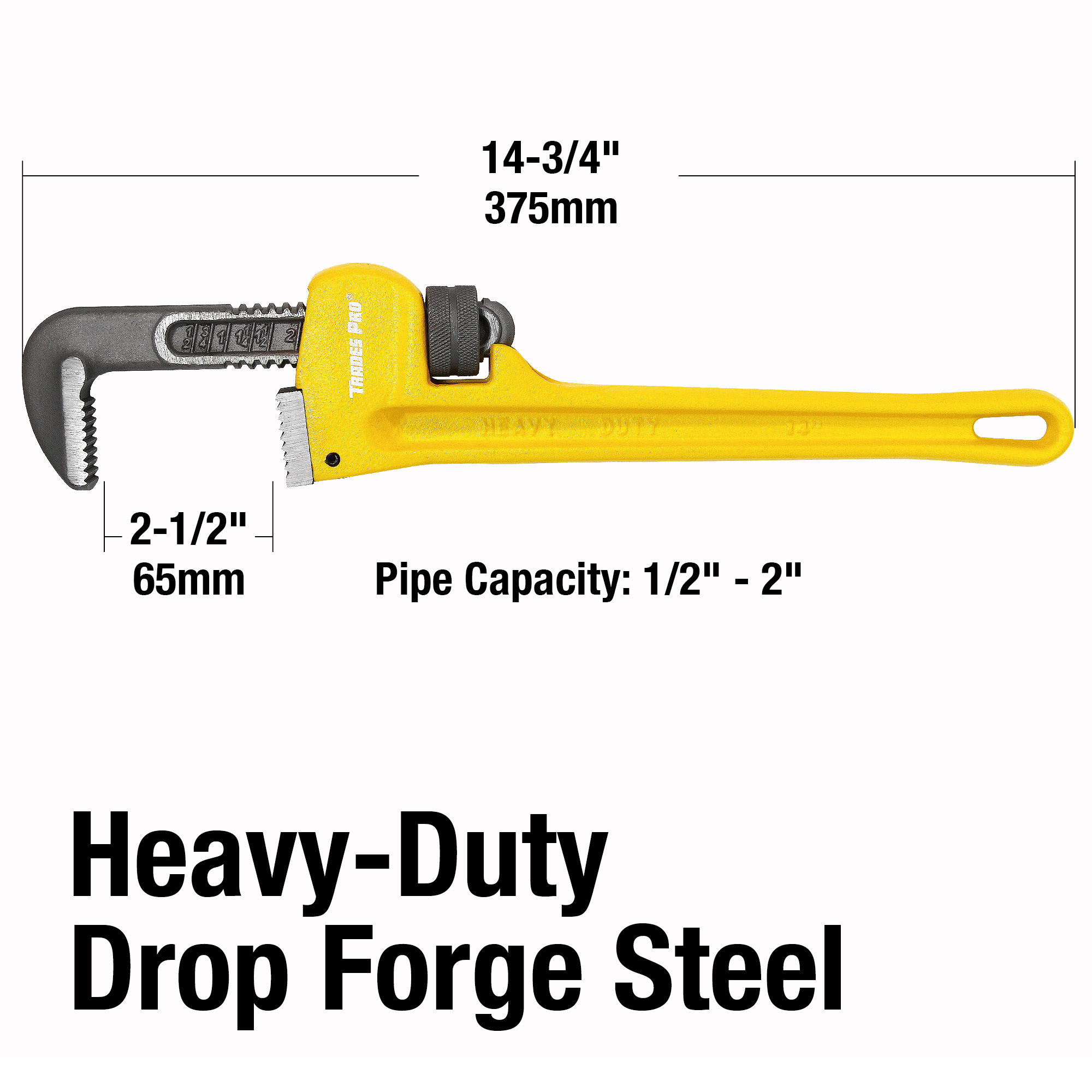 Trades Pro 14Inch Heavy Duty Pipe Wrench 830914 eBay
